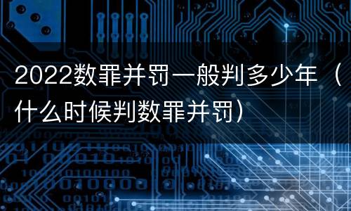 2022数罪并罚一般判多少年（什么时候判数罪并罚）