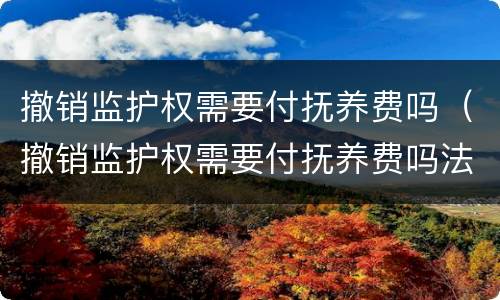 撤销监护权需要付抚养费吗（撤销监护权需要付抚养费吗法律）
