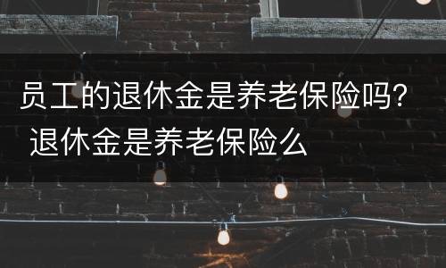 员工的退休金是养老保险吗？ 退休金是养老保险么