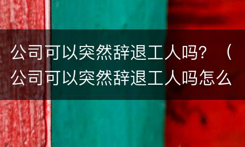 公司可以突然辞退工人吗？（公司可以突然辞退工人吗怎么赔偿）