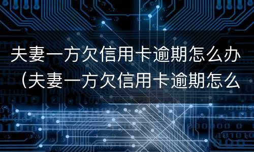 夫妻一方欠信用卡逾期怎么办（夫妻一方欠信用卡逾期怎么办呢）
