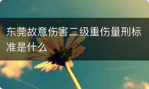 东莞故意伤害二级重伤量刑标准是什么