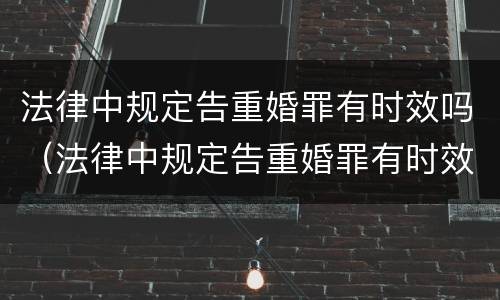 法律中规定告重婚罪有时效吗（法律中规定告重婚罪有时效吗为什么）