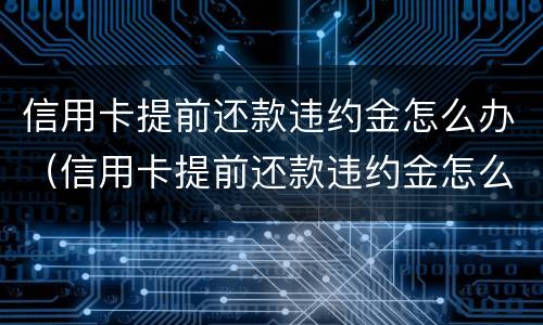 信用卡提前还款违约金怎么办（信用卡提前还款违约金怎么办啊）