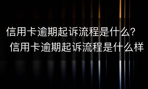 信用卡逾期起诉流程是什么？ 信用卡逾期起诉流程是什么样