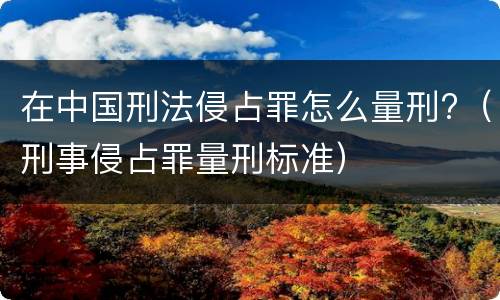 在中国刑法侵占罪怎么量刑?（刑事侵占罪量刑标准）