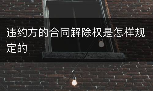 违约方的合同解除权是怎样规定的