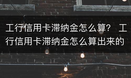 工行信用卡滞纳金怎么算？ 工行信用卡滞纳金怎么算出来的
