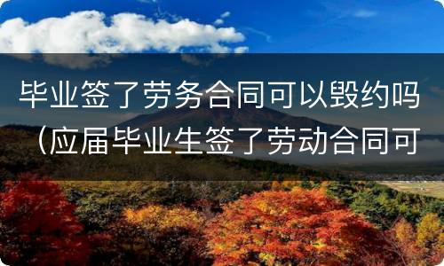 毕业签了劳务合同可以毁约吗（应届毕业生签了劳动合同可以毁约吗）