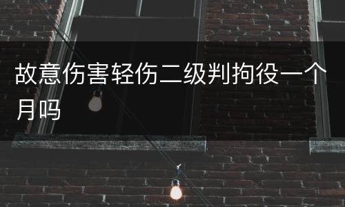 故意伤害轻伤二级判拘役一个月吗