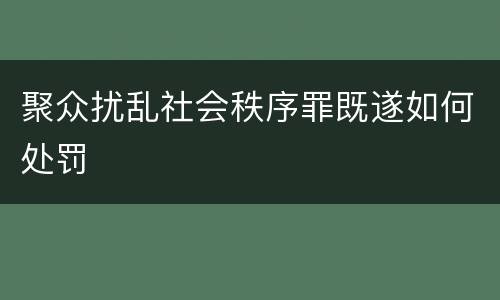 聚众扰乱社会秩序罪既遂如何处罚