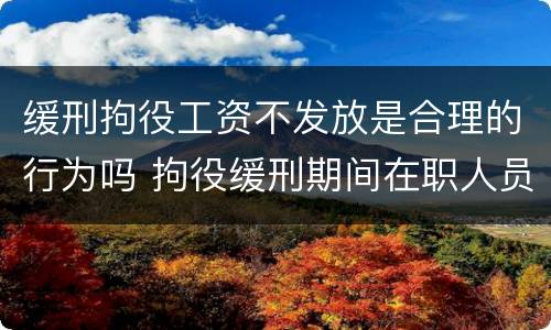 缓刑拘役工资不发放是合理的行为吗 拘役缓刑期间在职人员工资怎么规定