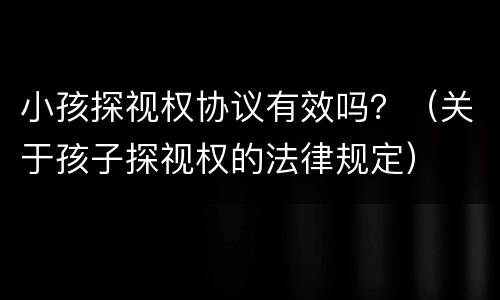 小孩探视权协议有效吗？（关于孩子探视权的法律规定）