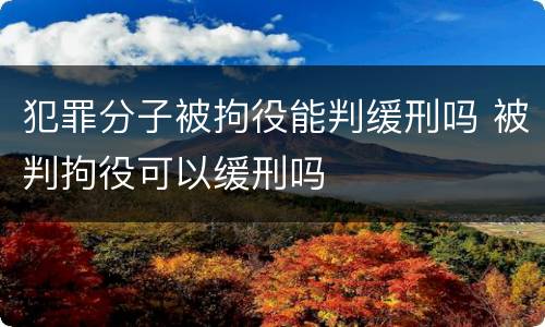 犯罪分子被拘役能判缓刑吗 被判拘役可以缓刑吗