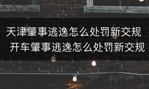 天津肇事逃逸怎么处罚新交规 开车肇事逃逸怎么处罚新交规