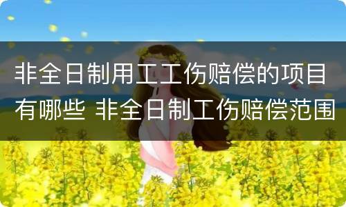 非全日制用工工伤赔偿的项目有哪些 非全日制工伤赔偿范围