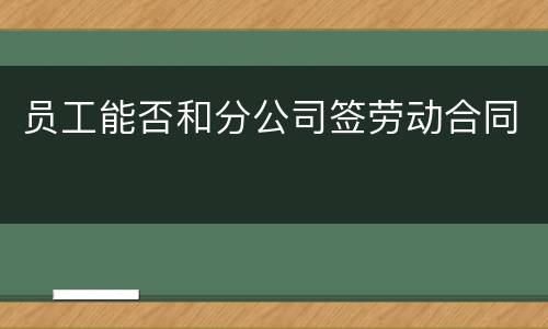 员工能否和分公司签劳动合同