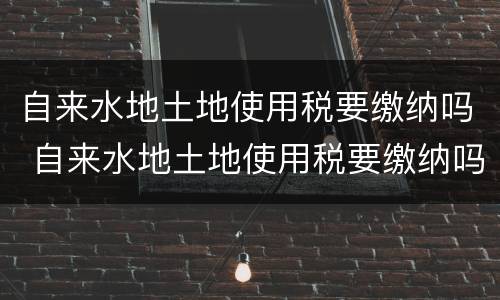自来水地土地使用税要缴纳吗 自来水地土地使用税要缴纳吗现在