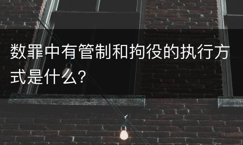 数罪中有管制和拘役的执行方式是什么？