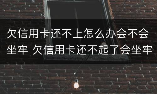 欠信用卡还不上怎么办会不会坐牢 欠信用卡还不起了会坐牢吗