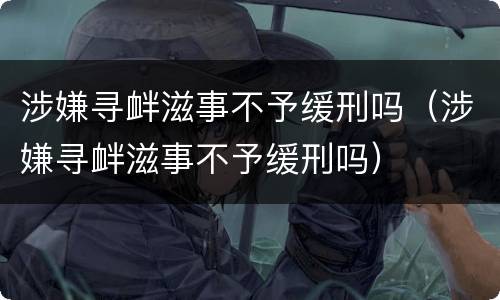 涉嫌寻衅滋事不予缓刑吗（涉嫌寻衅滋事不予缓刑吗）