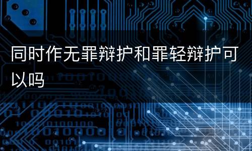 同时作无罪辩护和罪轻辩护可以吗