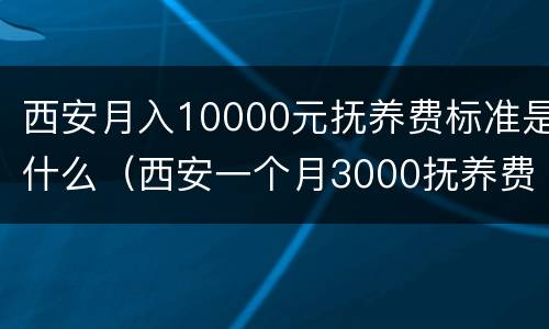 西安月入10000元抚养费标准是什么（西安一个月3000抚养费高吗）