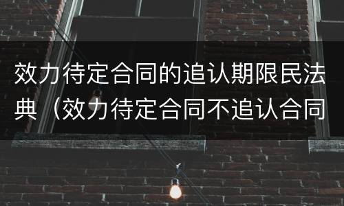 效力待定合同的追认期限民法典（效力待定合同不追认合同效力）