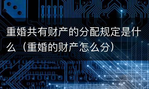 重婚共有财产的分配规定是什么（重婚的财产怎么分）