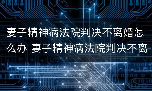 妻子精神病法院判决不离婚怎么办 妻子精神病法院判决不离婚怎么办呢