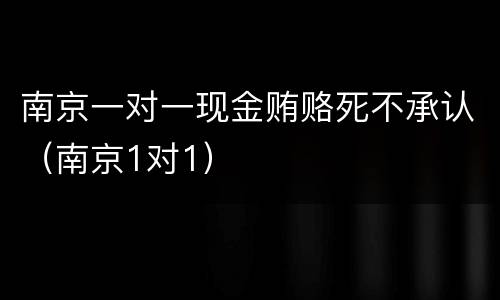 南京一对一现金贿赂死不承认（南京1对1）