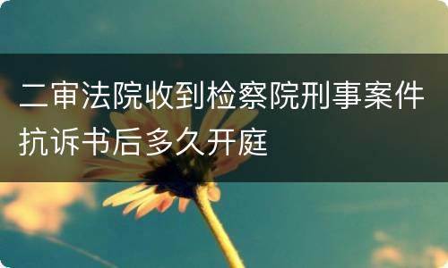 二审法院收到检察院刑事案件抗诉书后多久开庭