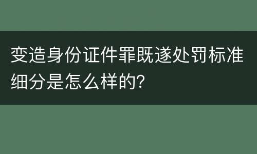变造身份证件罪既遂处罚标准细分是怎么样的？