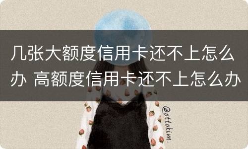 几张大额度信用卡还不上怎么办 高额度信用卡还不上怎么办