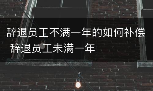 辞退员工不满一年的如何补偿 辞退员工未满一年