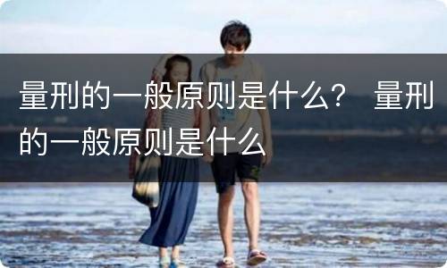 量刑的一般原则是什么？ 量刑的一般原则是什么