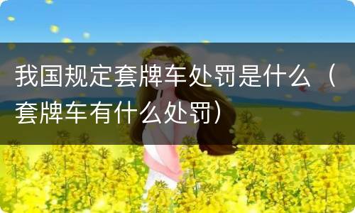 我国规定套牌车处罚是什么（套牌车有什么处罚）