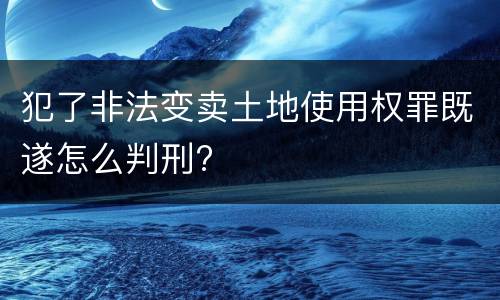 犯了非法变卖土地使用权罪既遂怎么判刑?