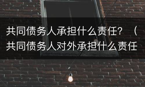 共同债务人承担什么责任？（共同债务人对外承担什么责任）