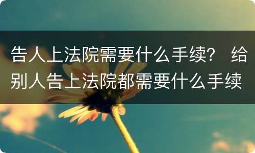 告人上法院需要什么手续？ 给别人告上法院都需要什么手续