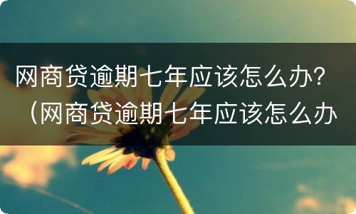 网商贷逾期七年应该怎么办？（网商贷逾期七年应该怎么办呢）