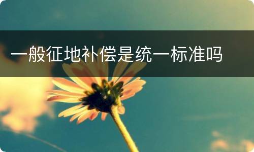 一般征地补偿是统一标准吗