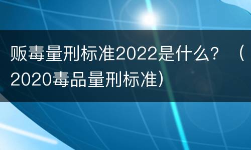 贩毒量刑标准2022是什么？（2020毒品量刑标准）