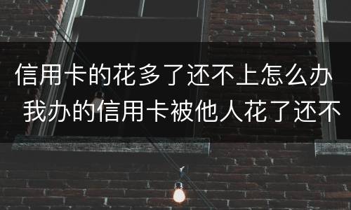 信用卡的花多了还不上怎么办 我办的信用卡被他人花了还不上怎么办