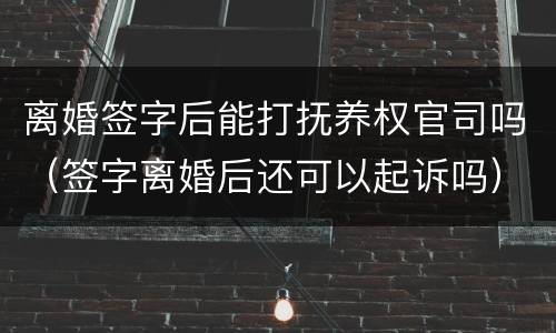 离婚签字后能打抚养权官司吗（签字离婚后还可以起诉吗）