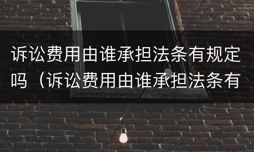 诉讼费用由谁承担法条有规定吗（诉讼费用由谁承担法条有规定吗怎么写）