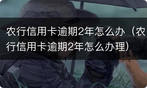 农行信用卡逾期2年怎么办（农行信用卡逾期2年怎么办理）