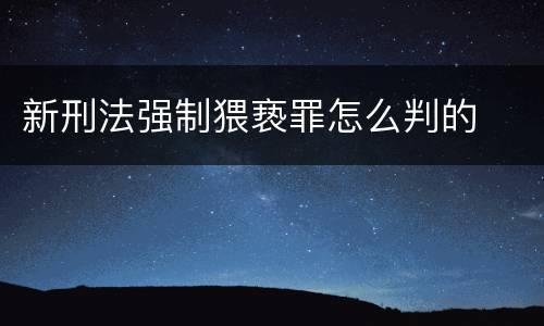 新刑法强制猥亵罪怎么判的