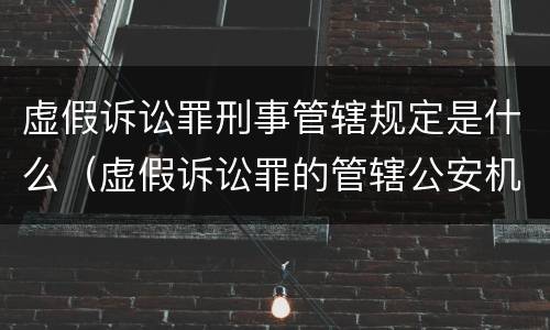虚假诉讼罪刑事管辖规定是什么（虚假诉讼罪的管辖公安机关）