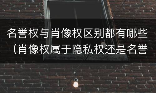 名誉权与肖像权区别都有哪些（肖像权属于隐私权还是名誉权）